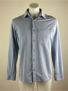lululemon athletica Men's Light Blue Long Sleeve Button-Up Shirt